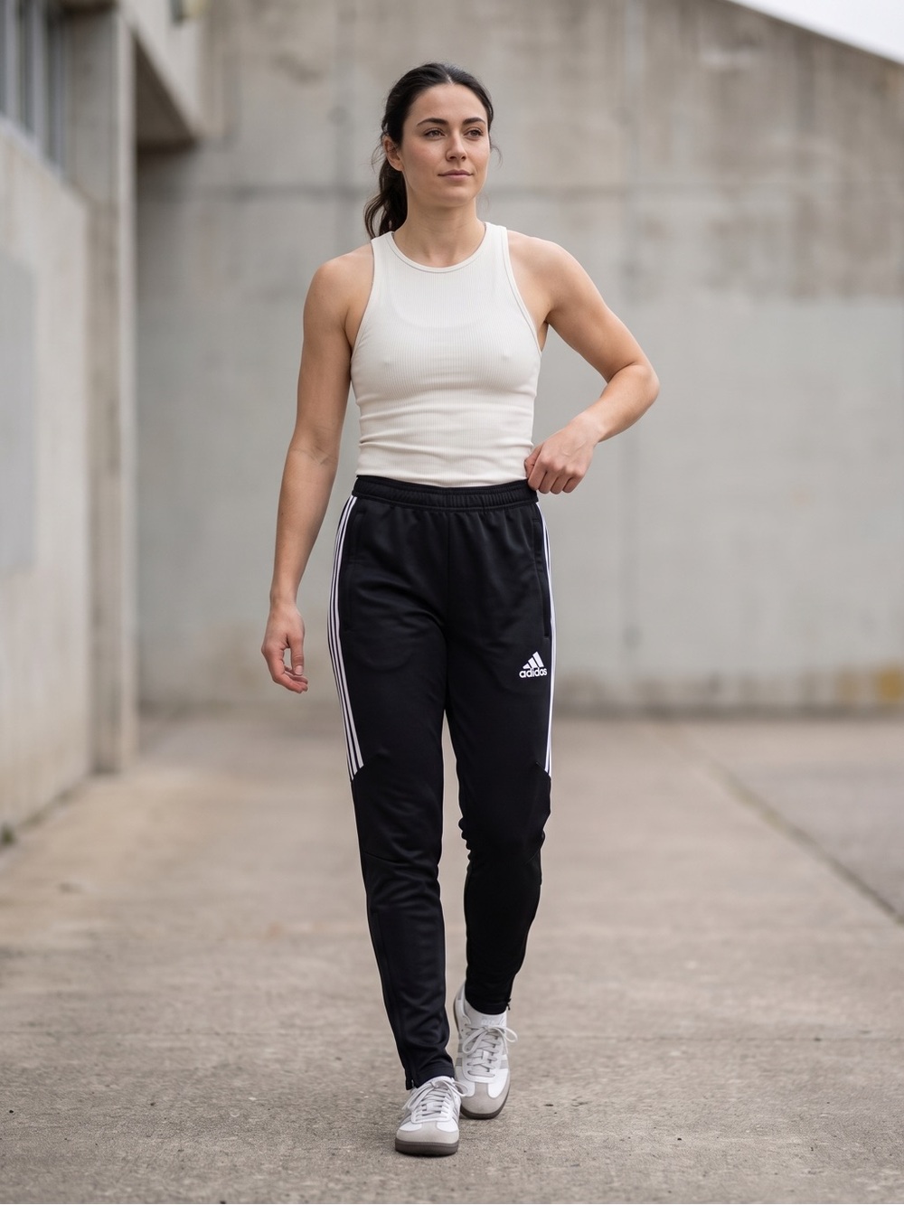 Adidas Black Jogger Sweatpants with White Side Stripes - Picture 6 of 6